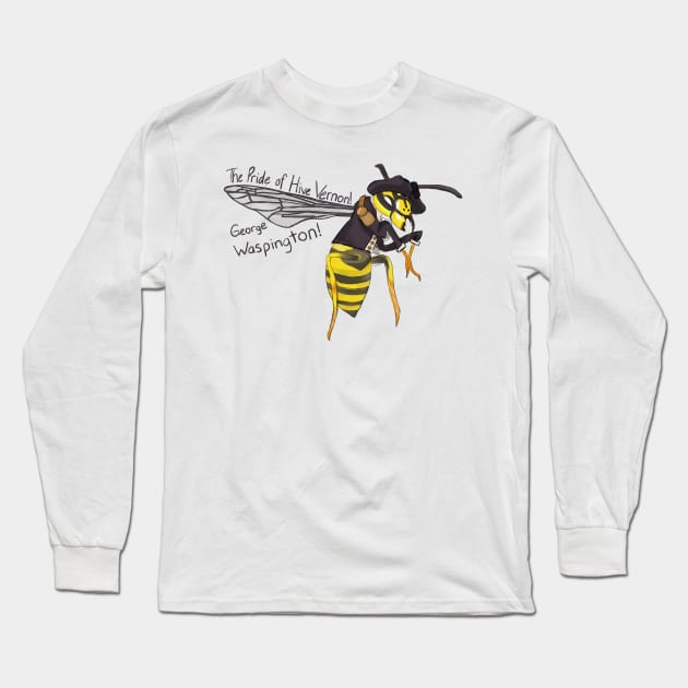 George Waspington Long Sleeve T-Shirt by aecdesign